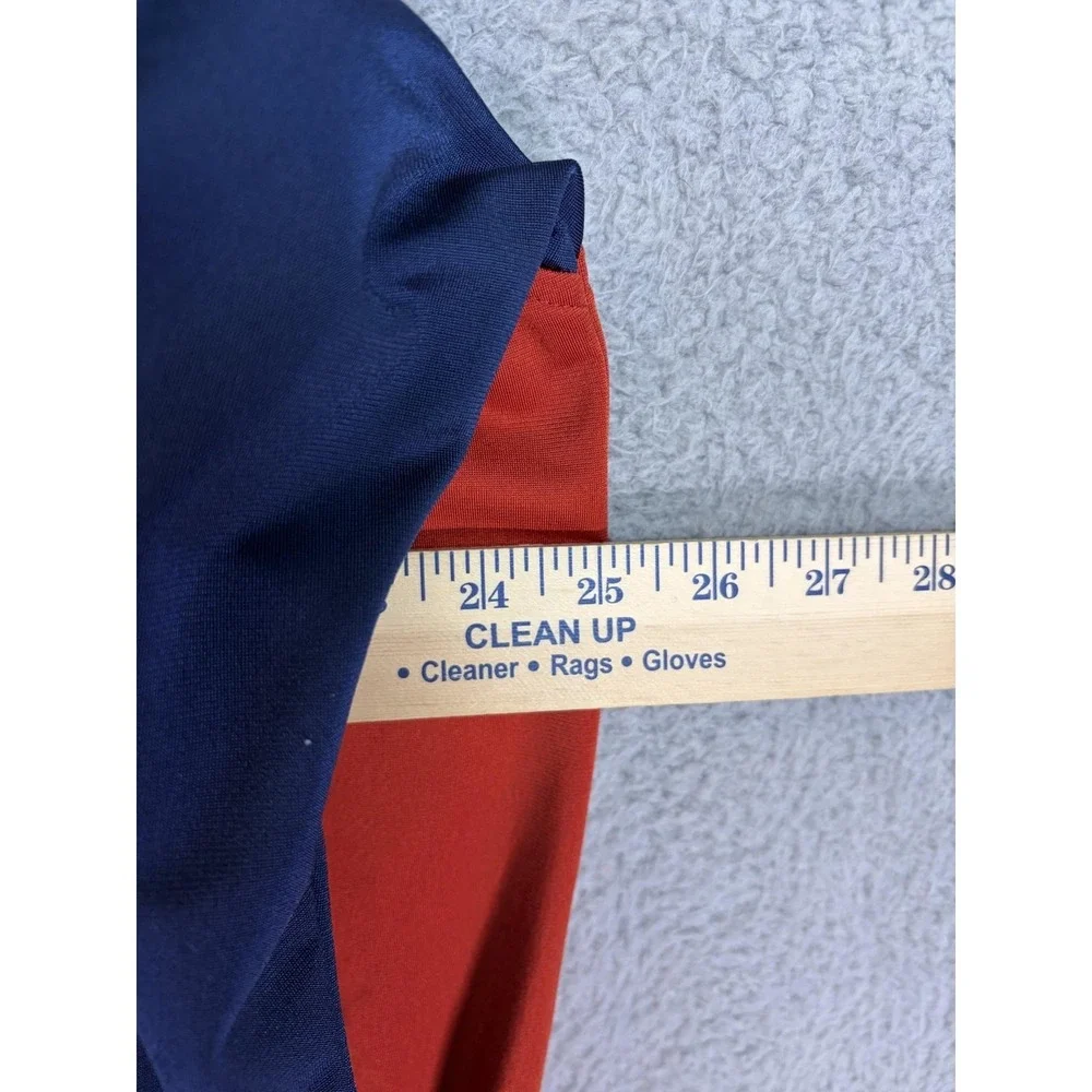 Adidas Track Jacket Mens Large Red Navy Colorblock Full Zip 3 Stripe Athletic